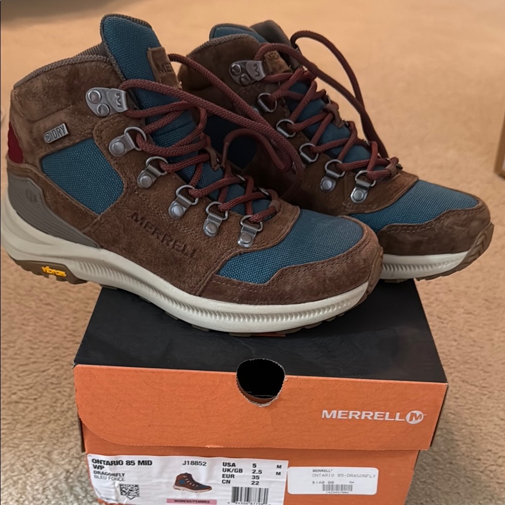 Merrell Ontario 85 Mid Boots - Brown and Blue